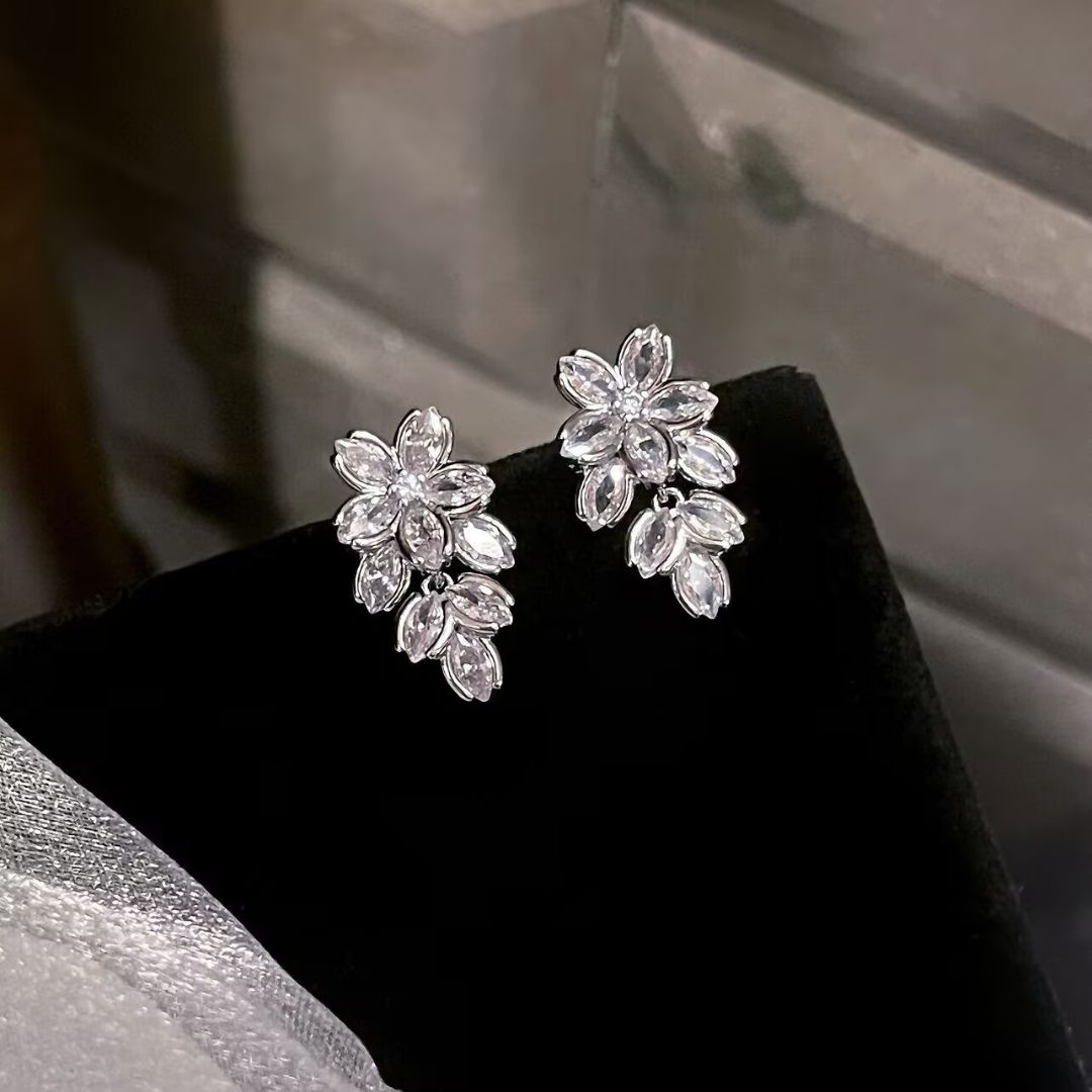 Crystal Bloom Drops Earrings