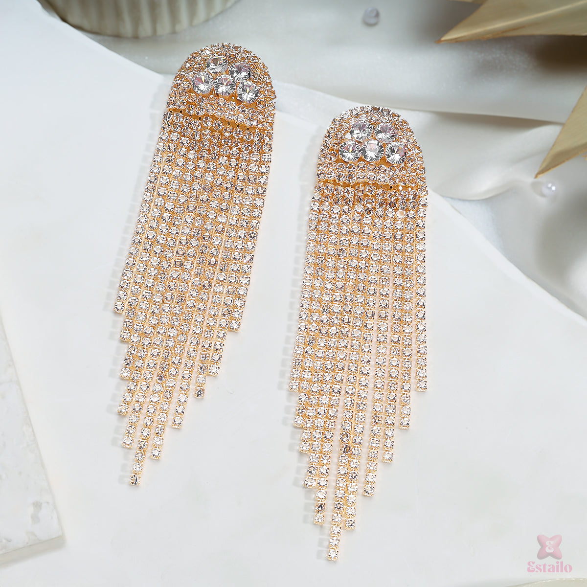 Rhinestone Waterfall Earrings