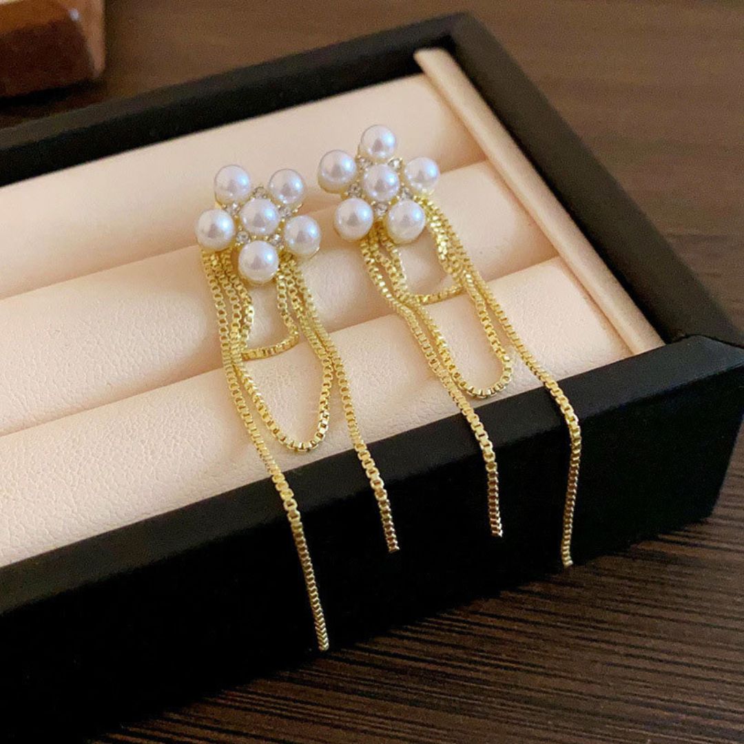 Graceful Pearl Floret Earrings