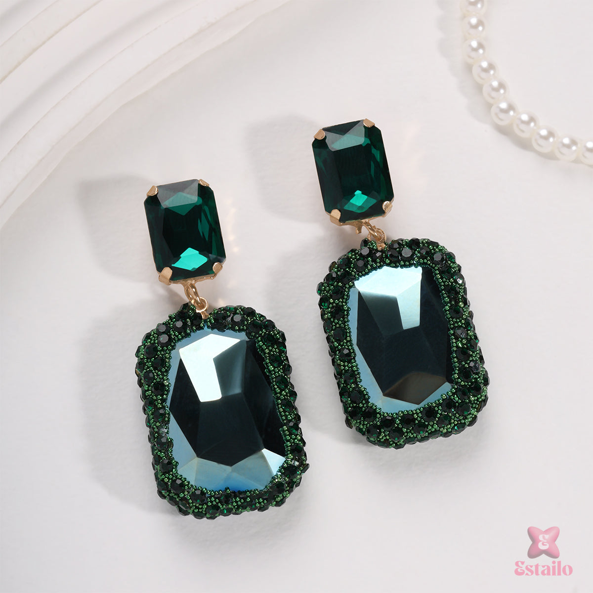 Crystal-embellished drop earrings
