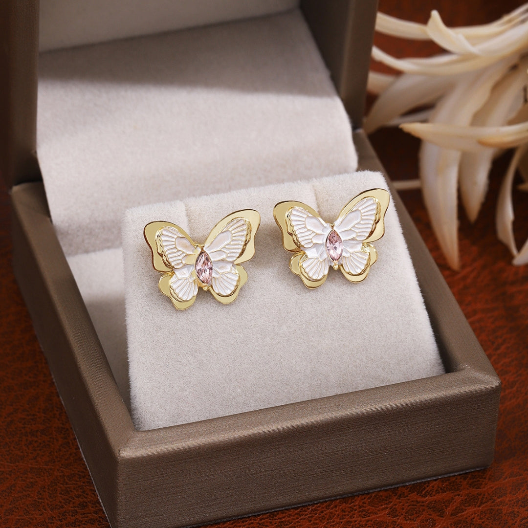 Golden Flutter Studs Earring