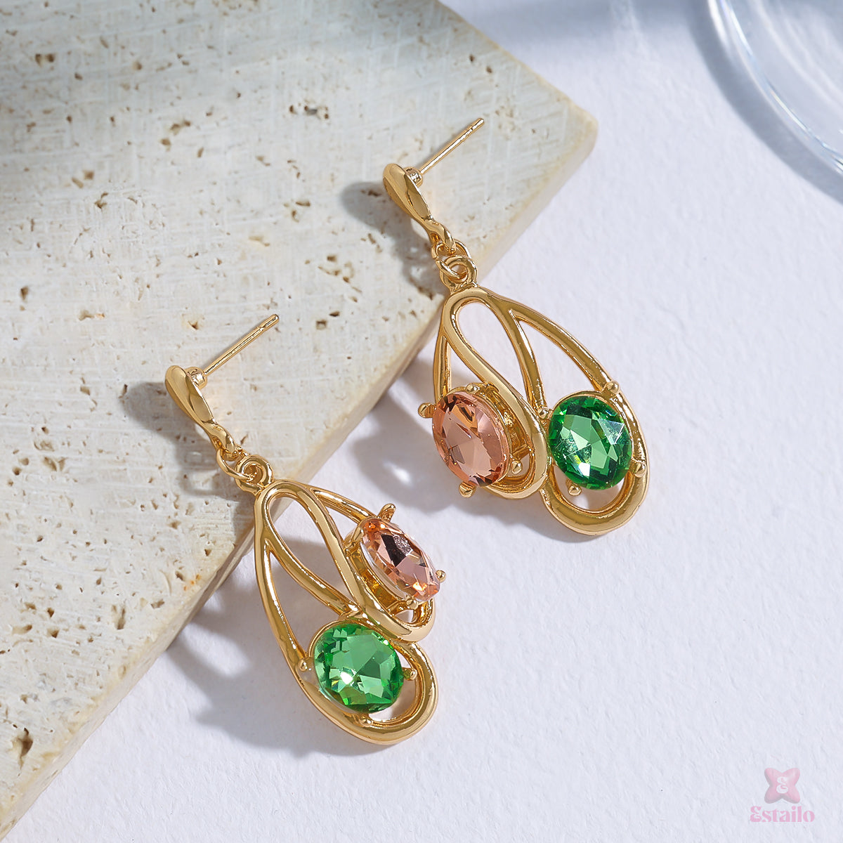 Emerald Sunset Drop Earrings