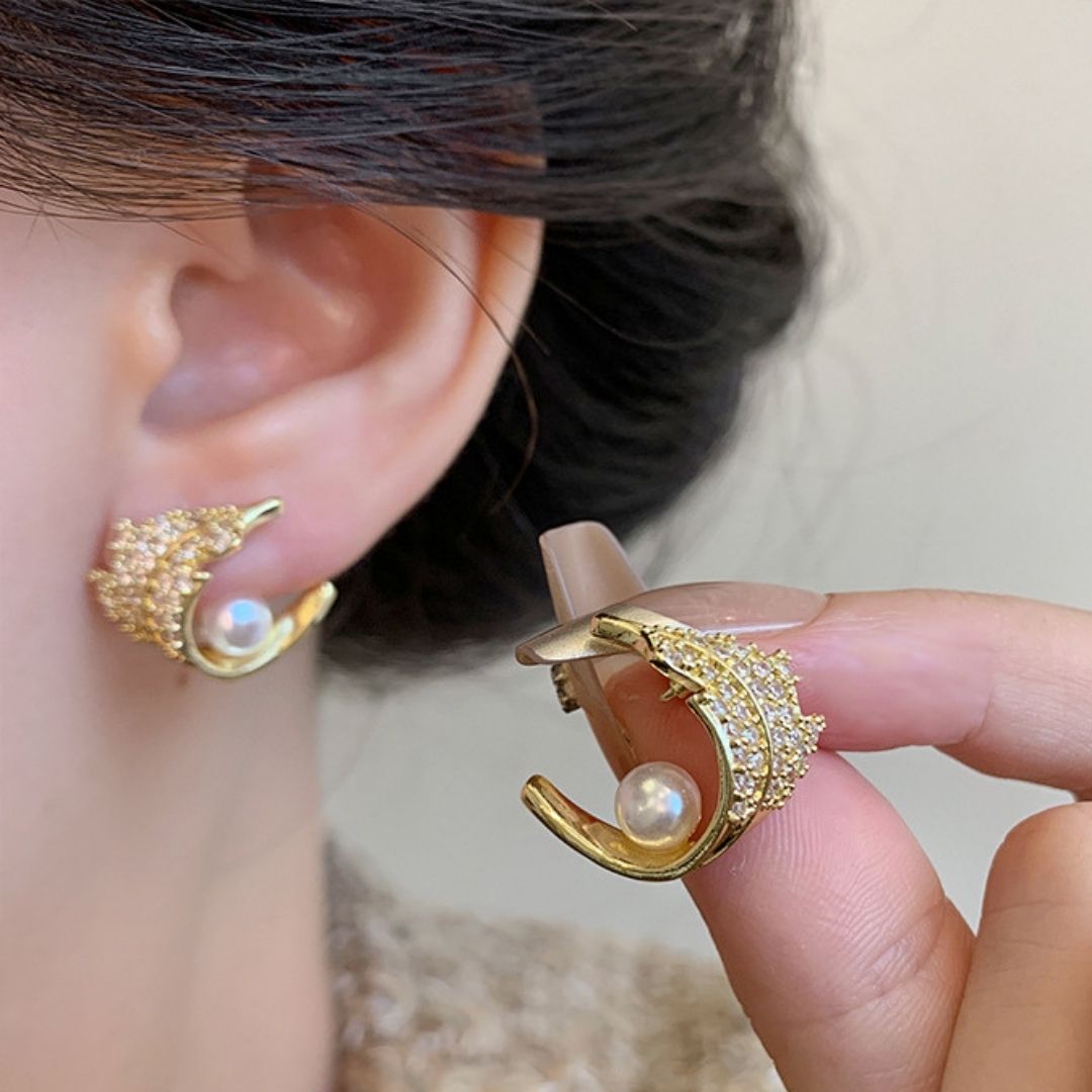 Golden Nautilus Studs Earrings