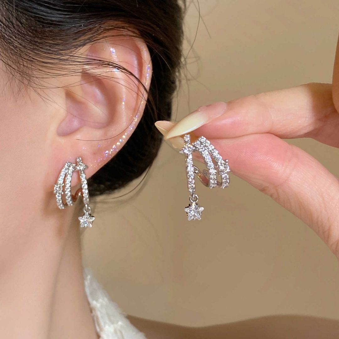 Stardust Galaxy Hoops Earrings