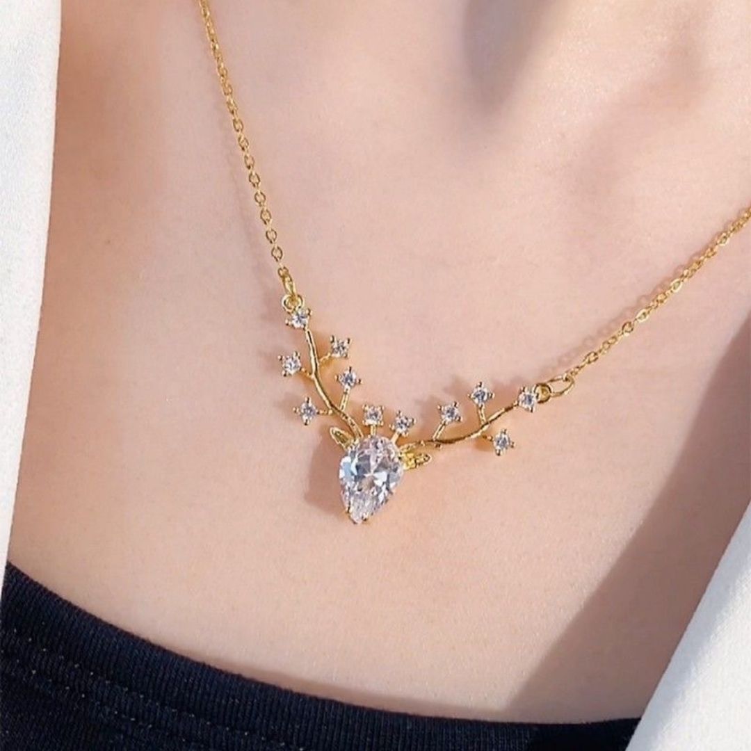 Crystal Reindeer Necklace