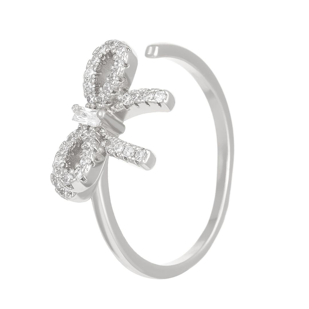 Silver Bow Knot Ring