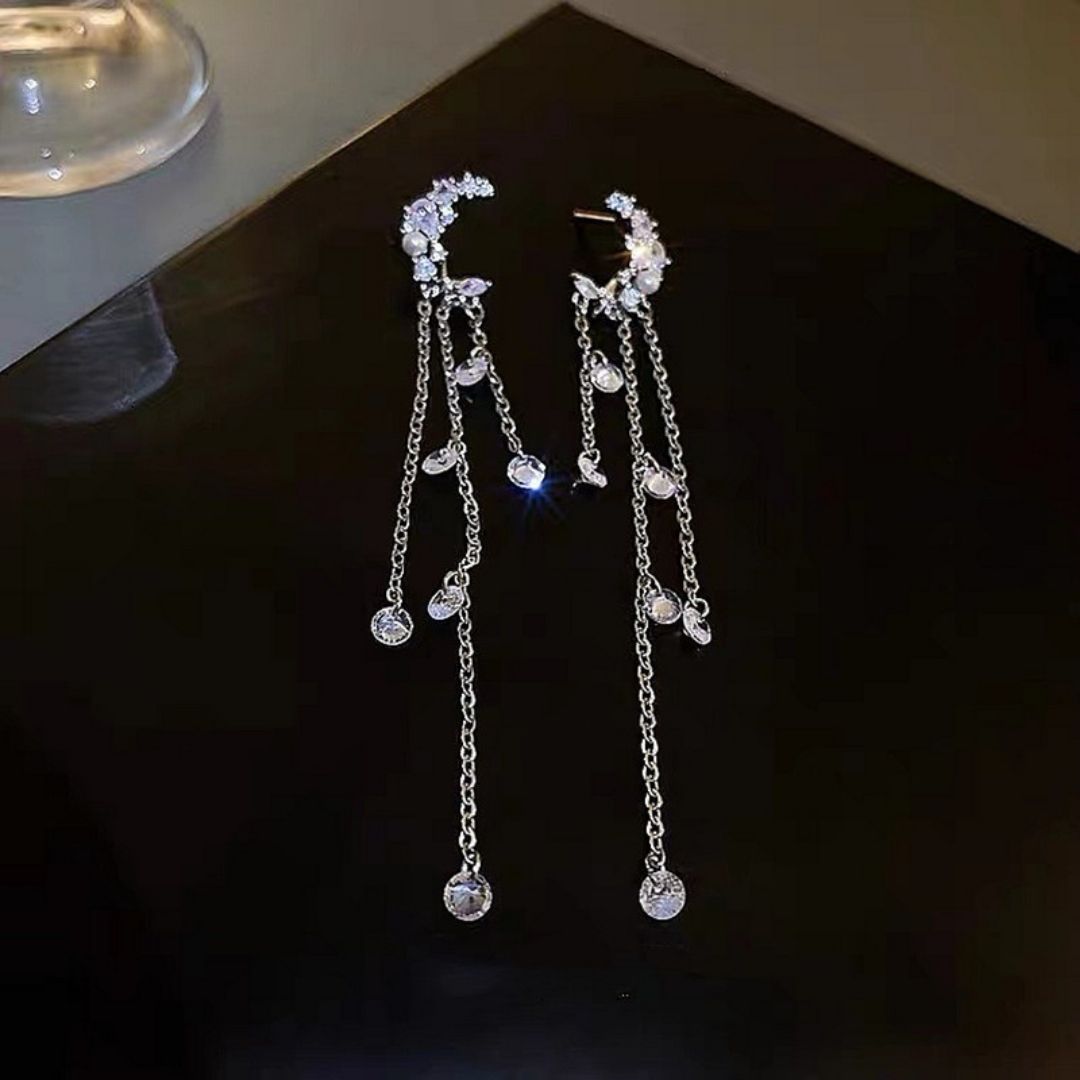 Moonlit Flutter Tassels Earrings