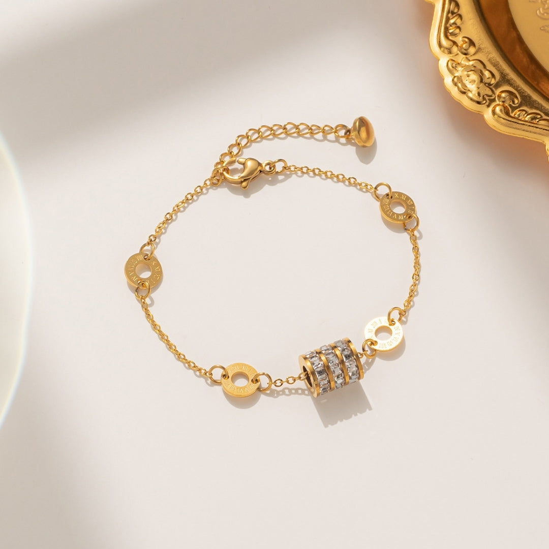 Shimmering Stone Chain Bracelet