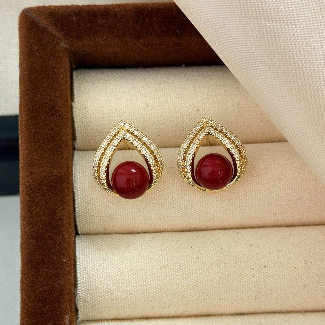 Ruby Petal Earrings