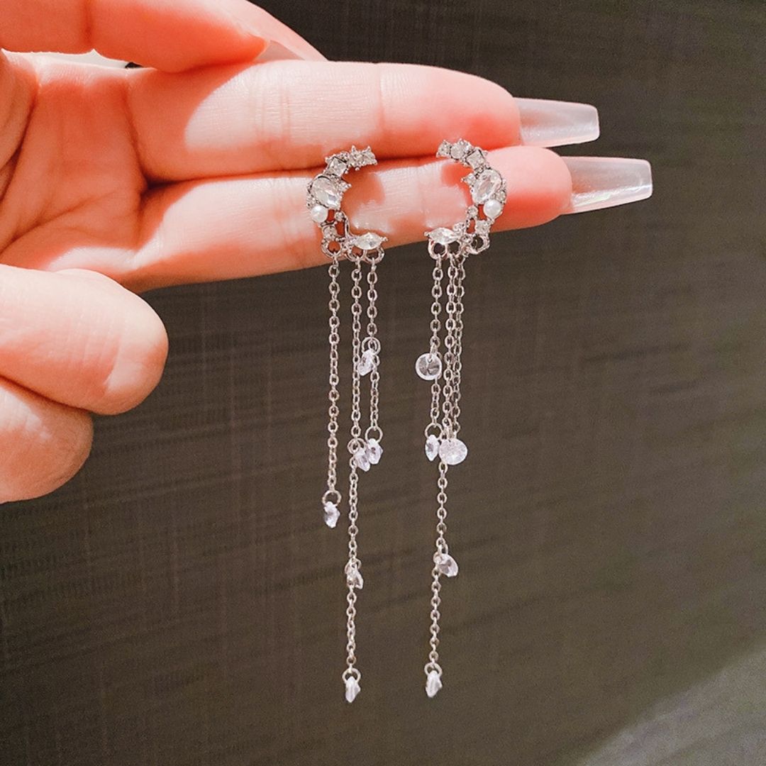 Moonlit Flutter Tassels Earrings