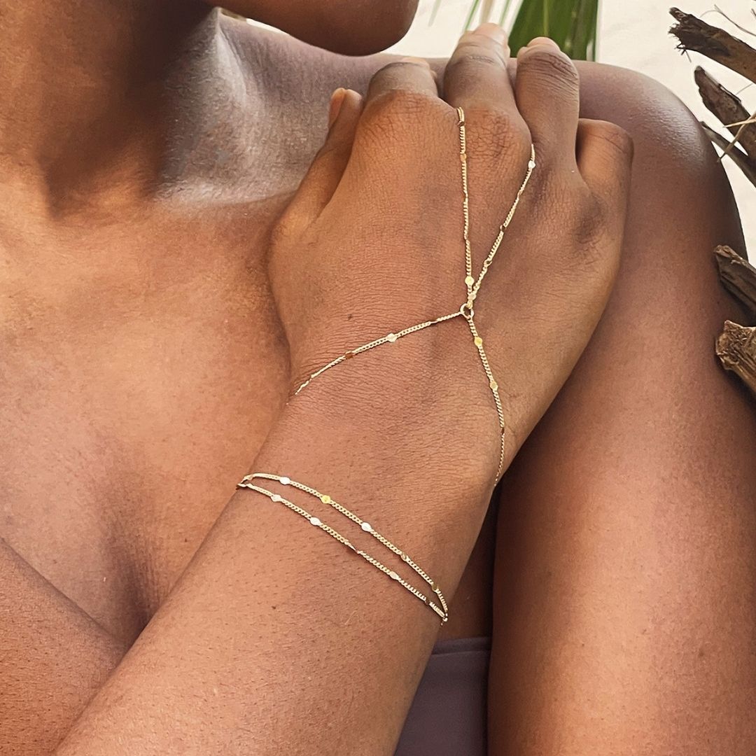 Sahara Shimmer Hand Chain Bracelet