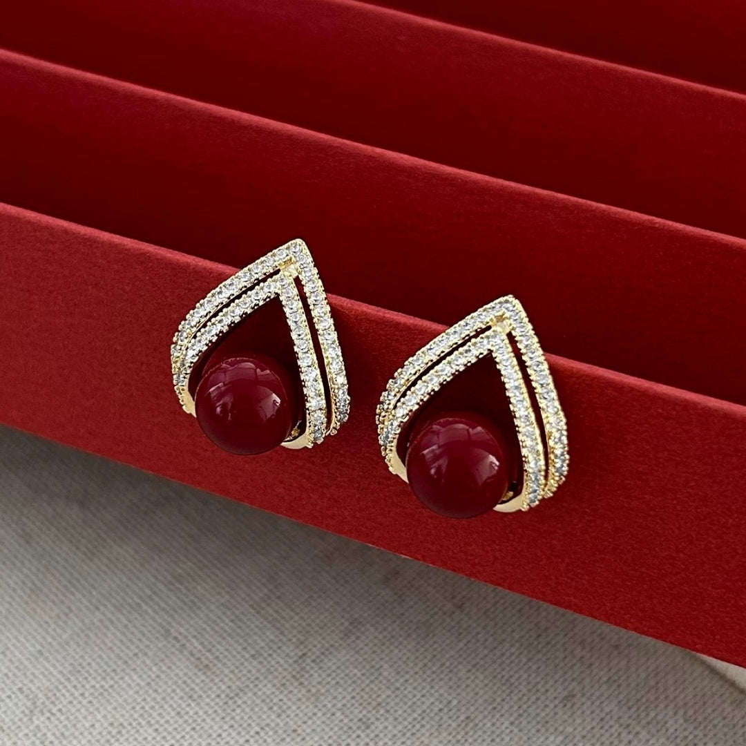 Ruby Petal Earrings