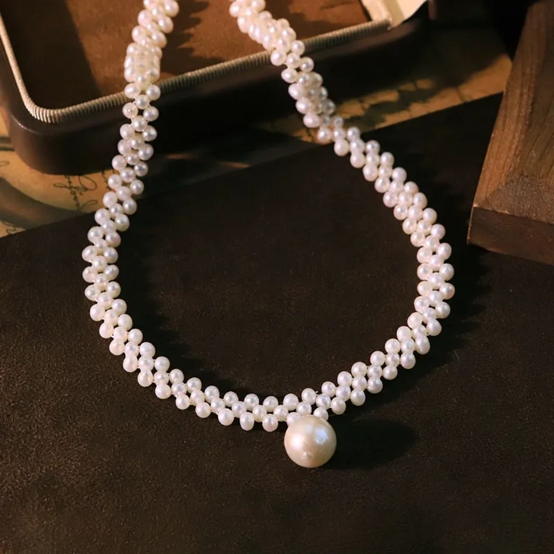 Gilded Pearl Choker Necklace