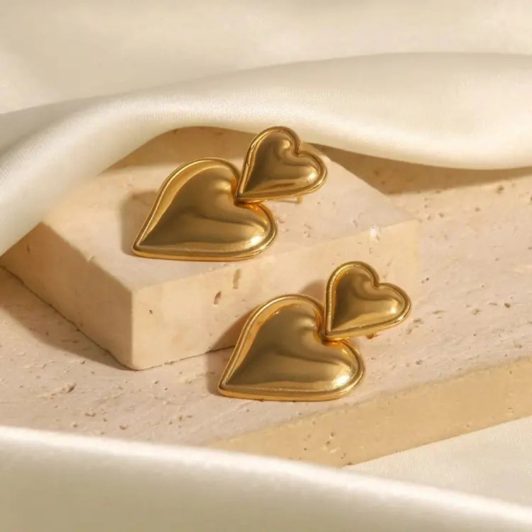 Golden Heart Earrings