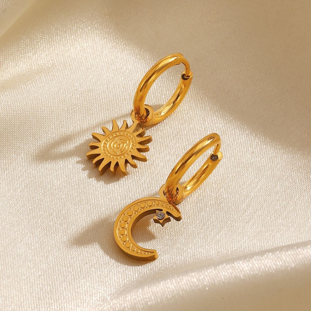 Sol & Luna Charm Hoops Earrings