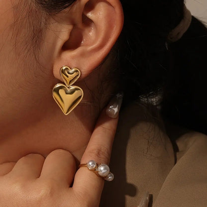 Golden Heart Earrings