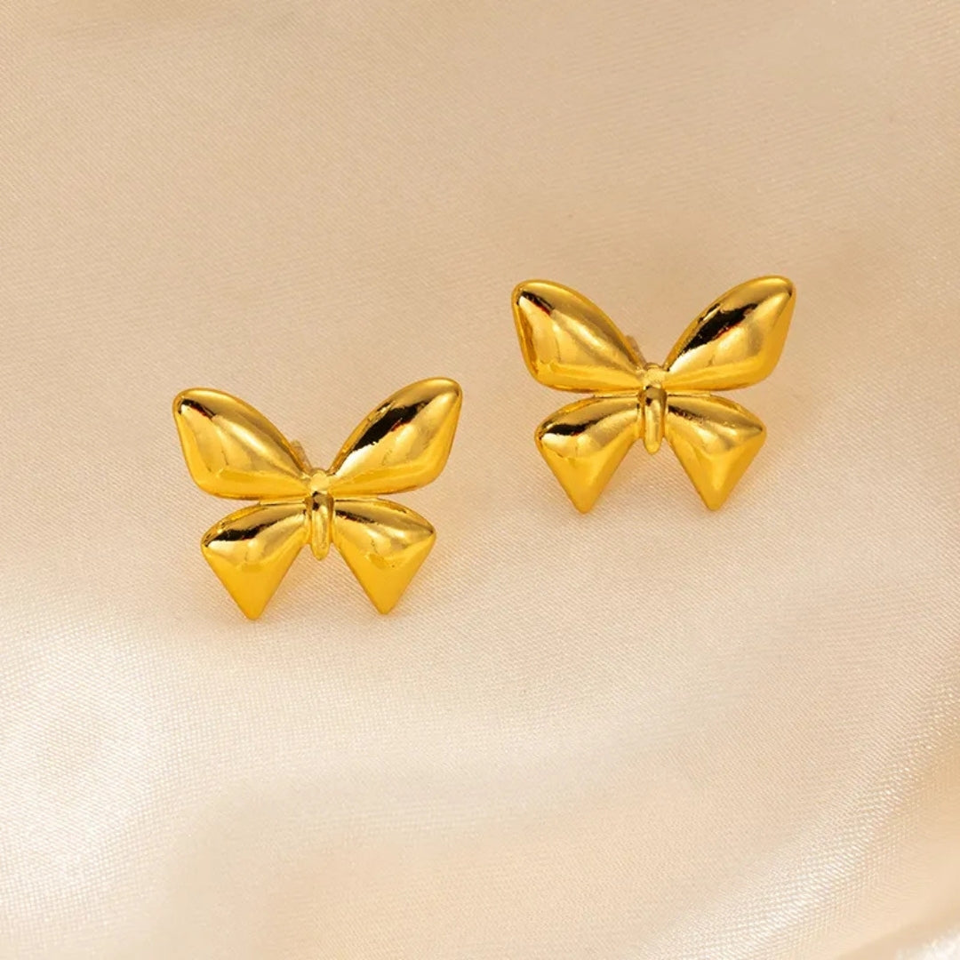 Golden Butterfly Stud Earrings