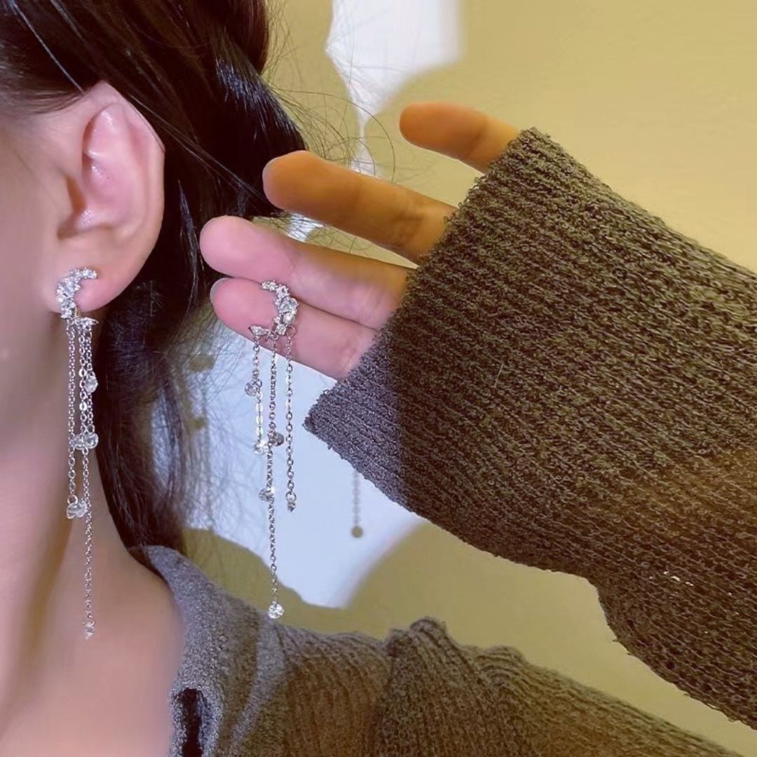 Moonlit Flutter Tassels Earrings