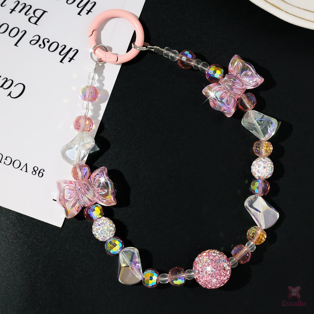 Glitter Bow Phone Charm