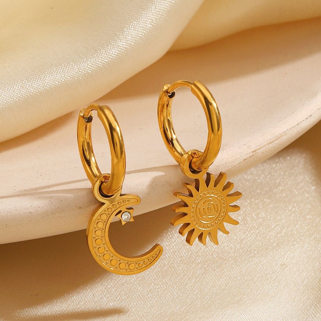 Sol & Luna Charm Hoops Earrings