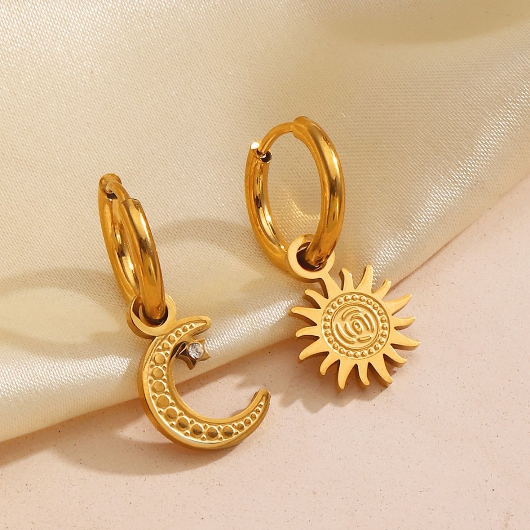 Sol & Luna Charm Hoops Earrings
