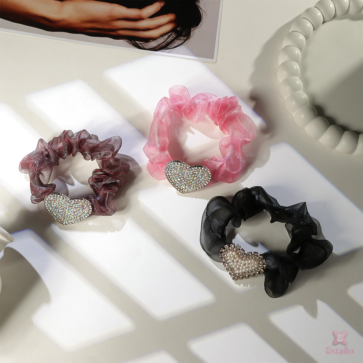 Dazzling Heart Scrunch (pack of 3)