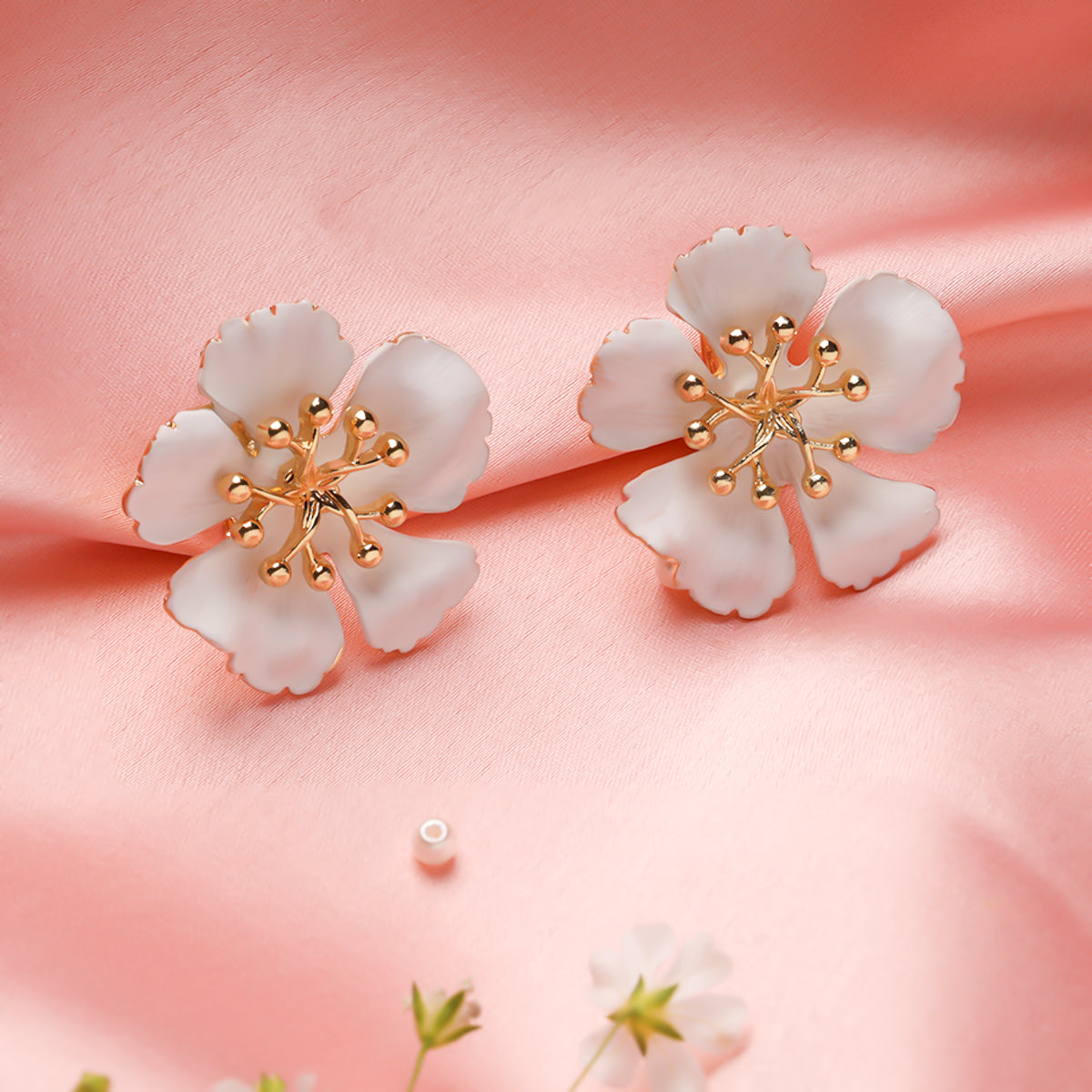 Ivory Bloom Statement Earrings