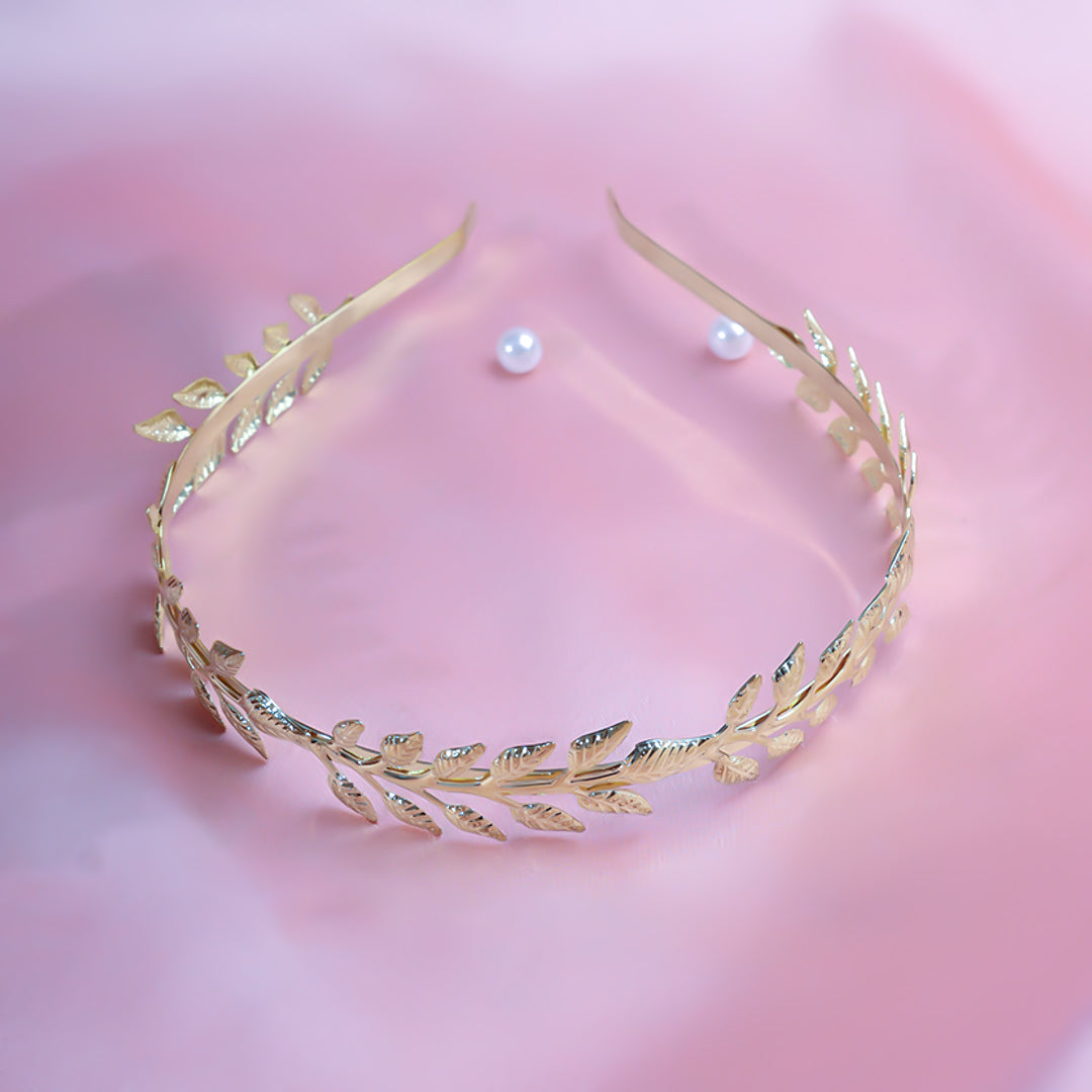 Rhinestone Leaf Hair Band