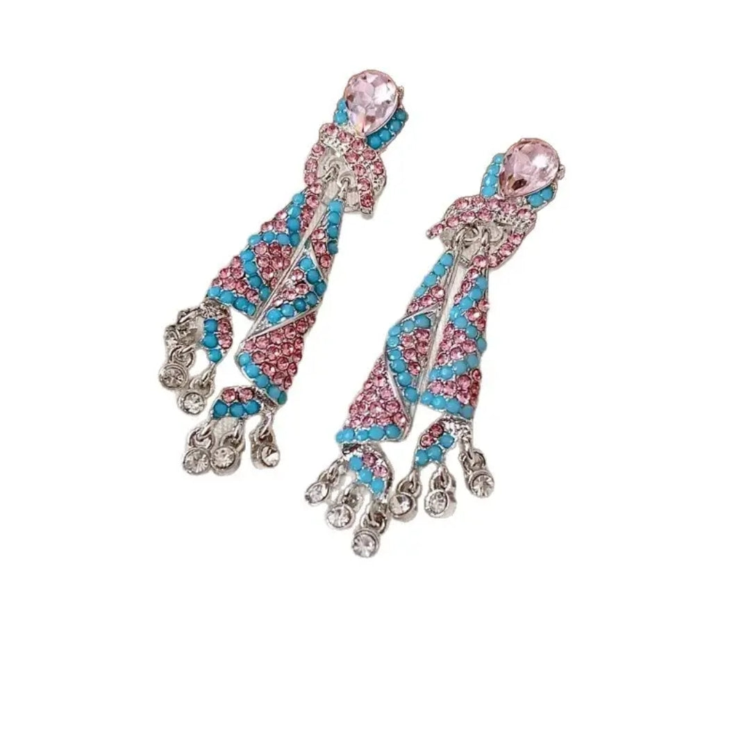 Rose & Azure Chandelier Earrings