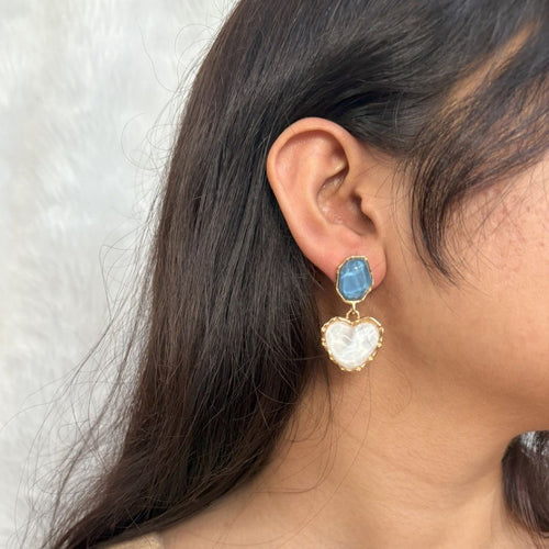 Frosted Daisy Hoops Earrings