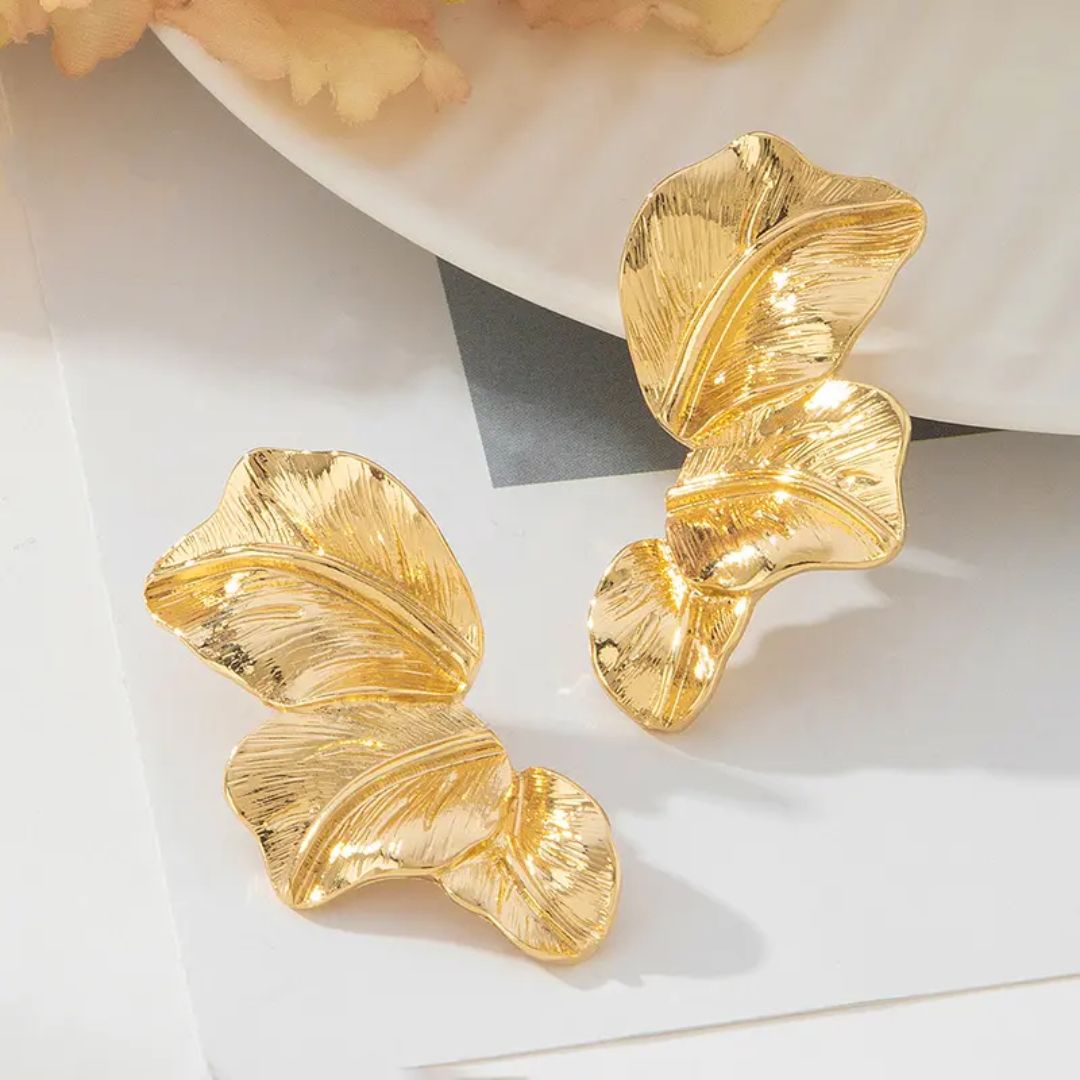 Golden Foliage Earring