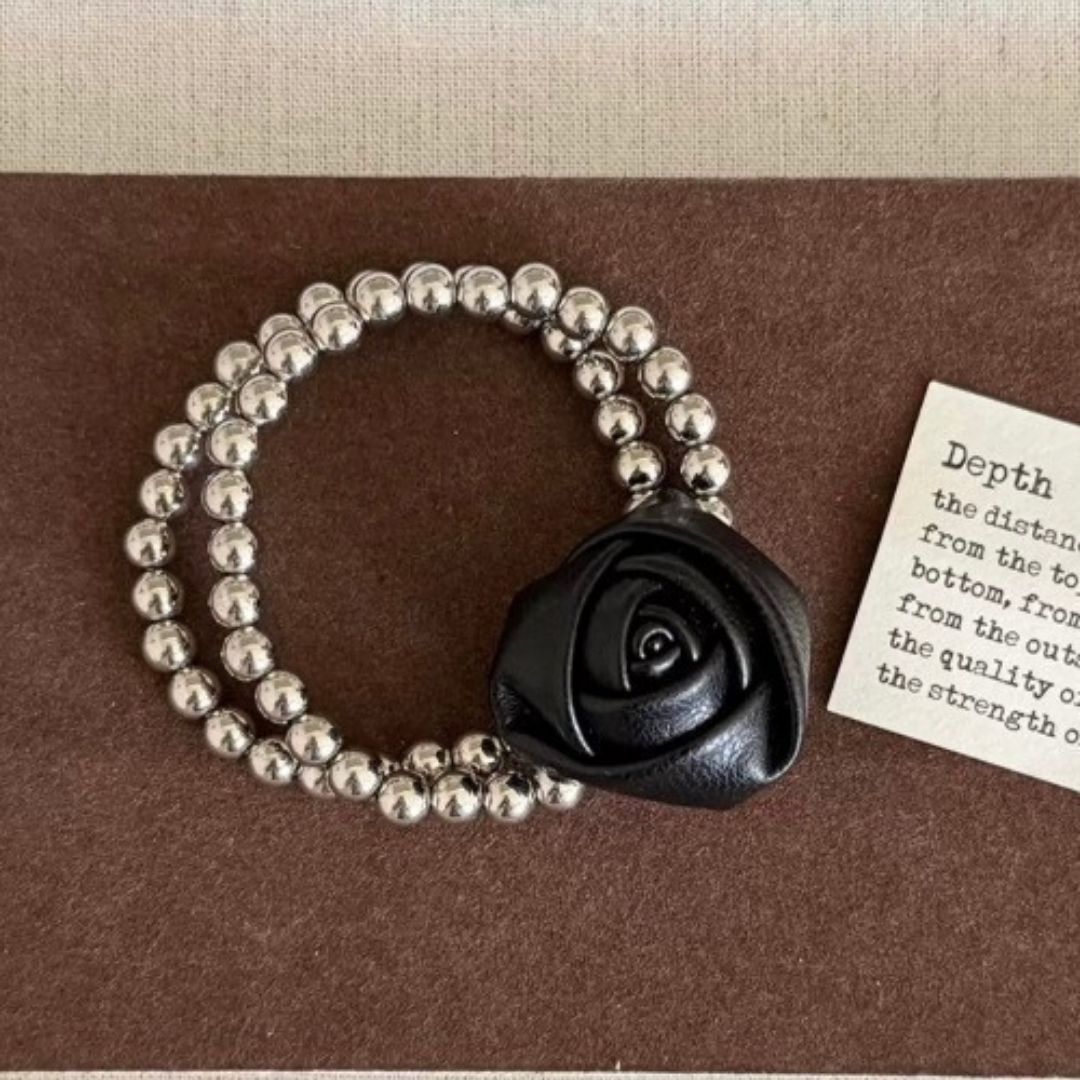 Black Rose Hair Tie