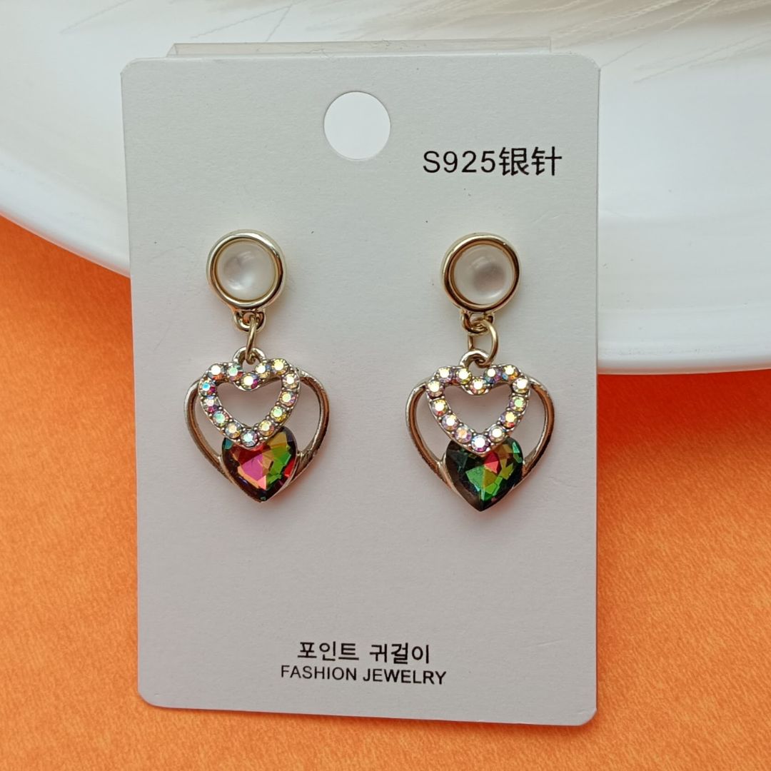 Coloured Heart Earrings