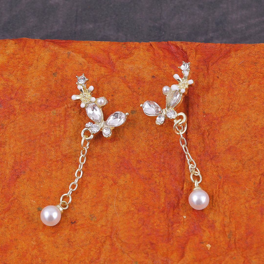 Social Butterfly Pearl Earrings