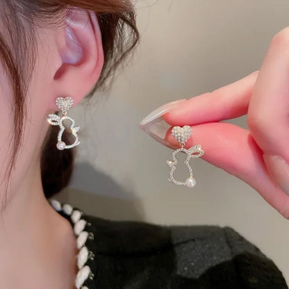 Rabbit Imitation Pearl Stud Earrings