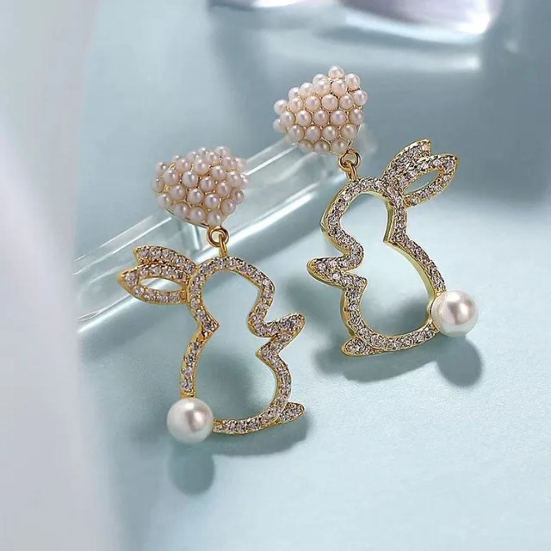 Rabbit Imitation Pearl Stud Earrings