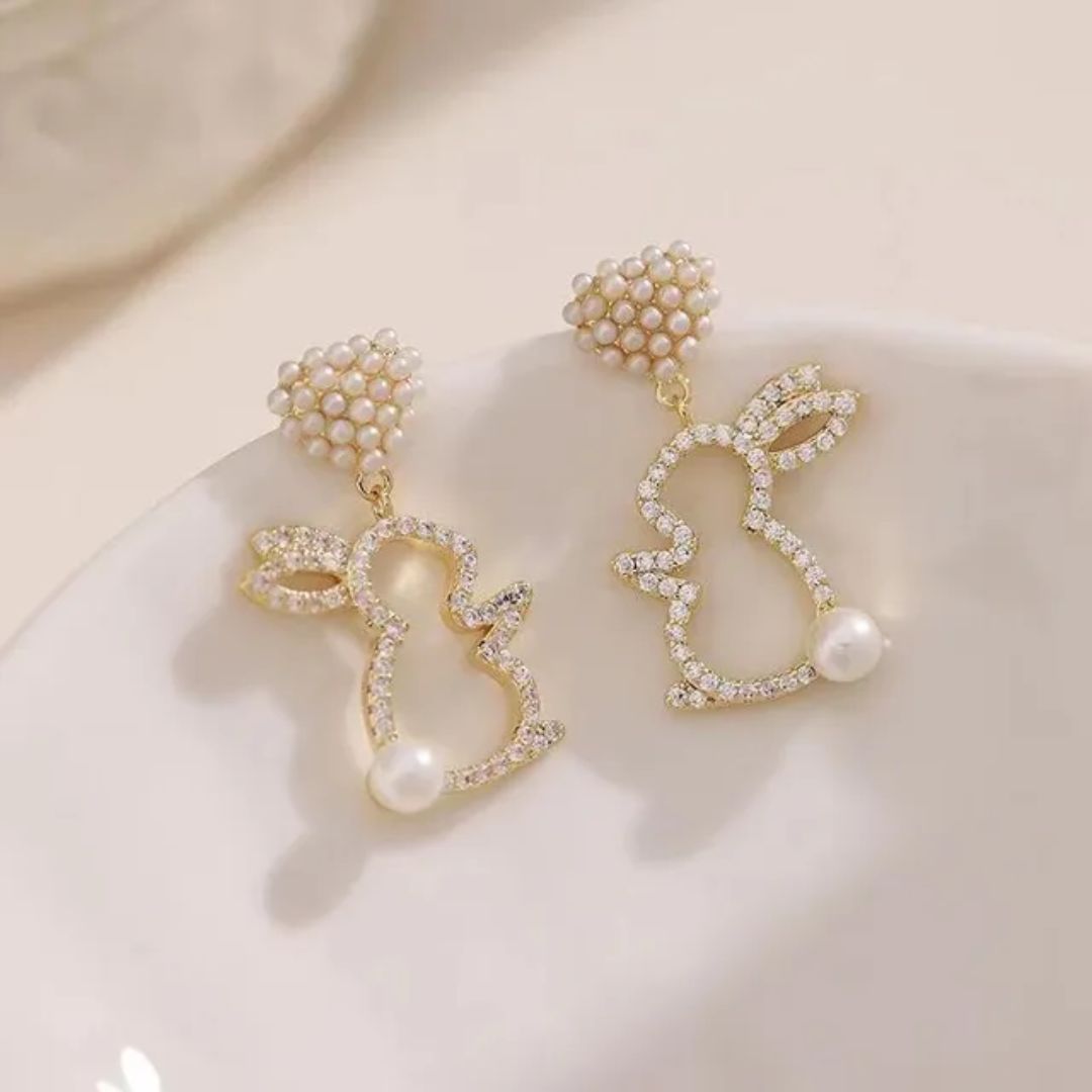 Rabbit Imitation Pearl Stud Earrings