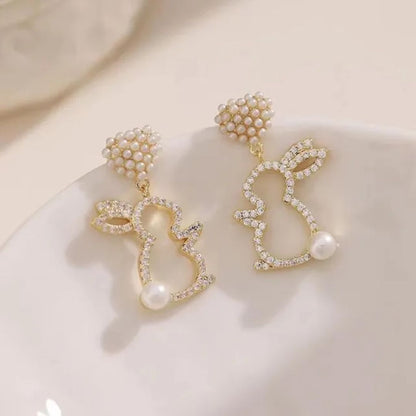 Rabbit Imitation Pearl Stud Earrings