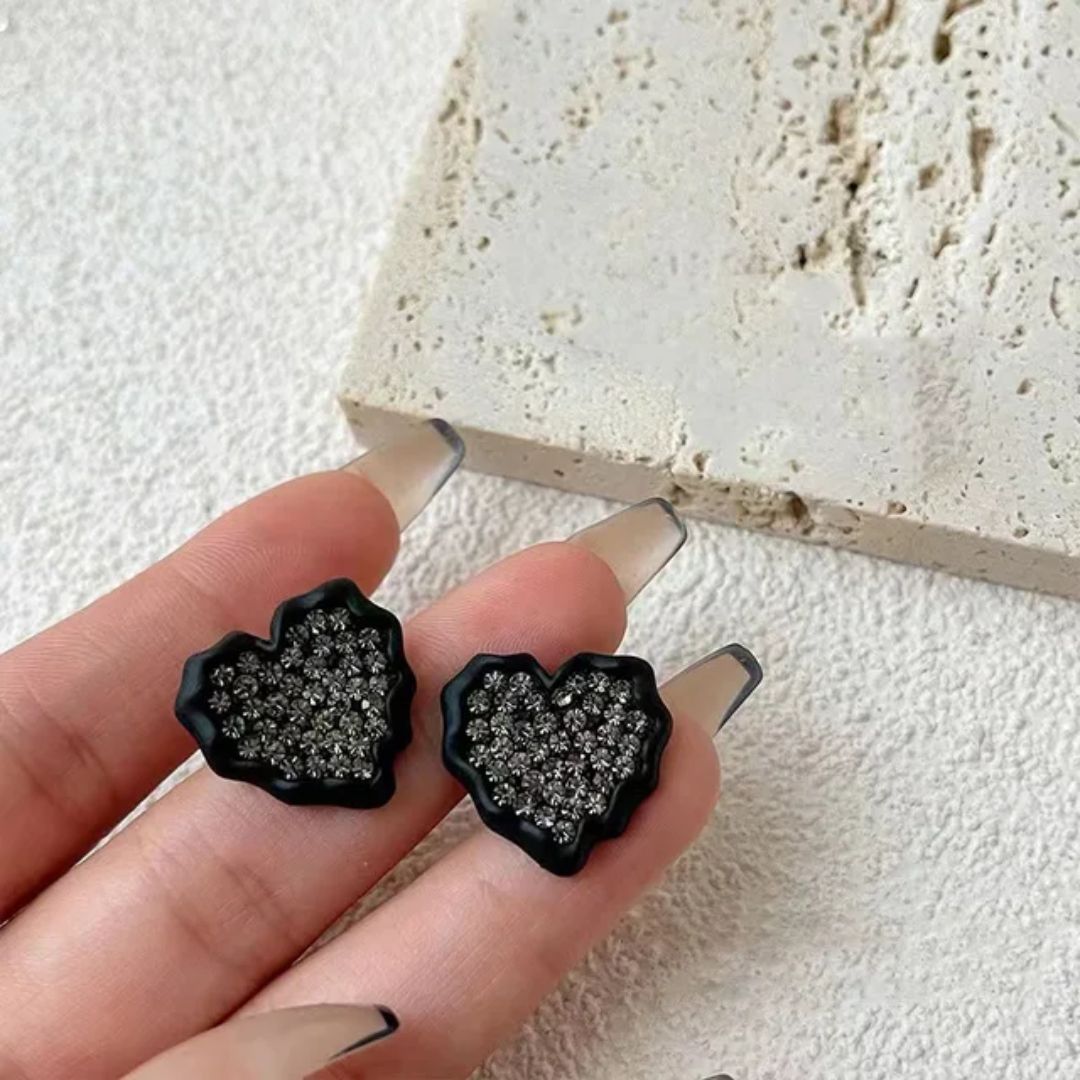 Black Heart Earrings