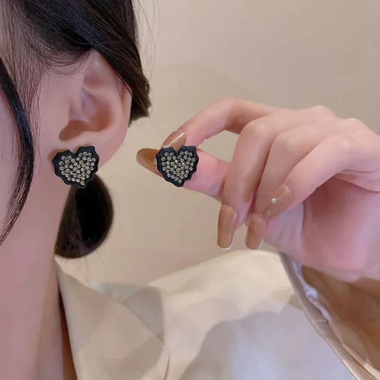 Black Heart Earrings