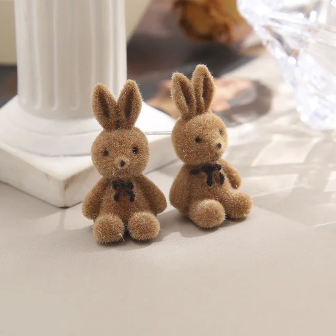 Rabbit Bear Stud Earrings