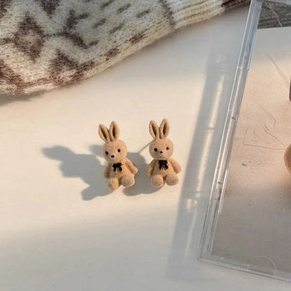 Rabbit Bear Stud Earrings