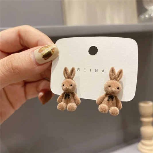 Rabbit Bear Stud Earrings