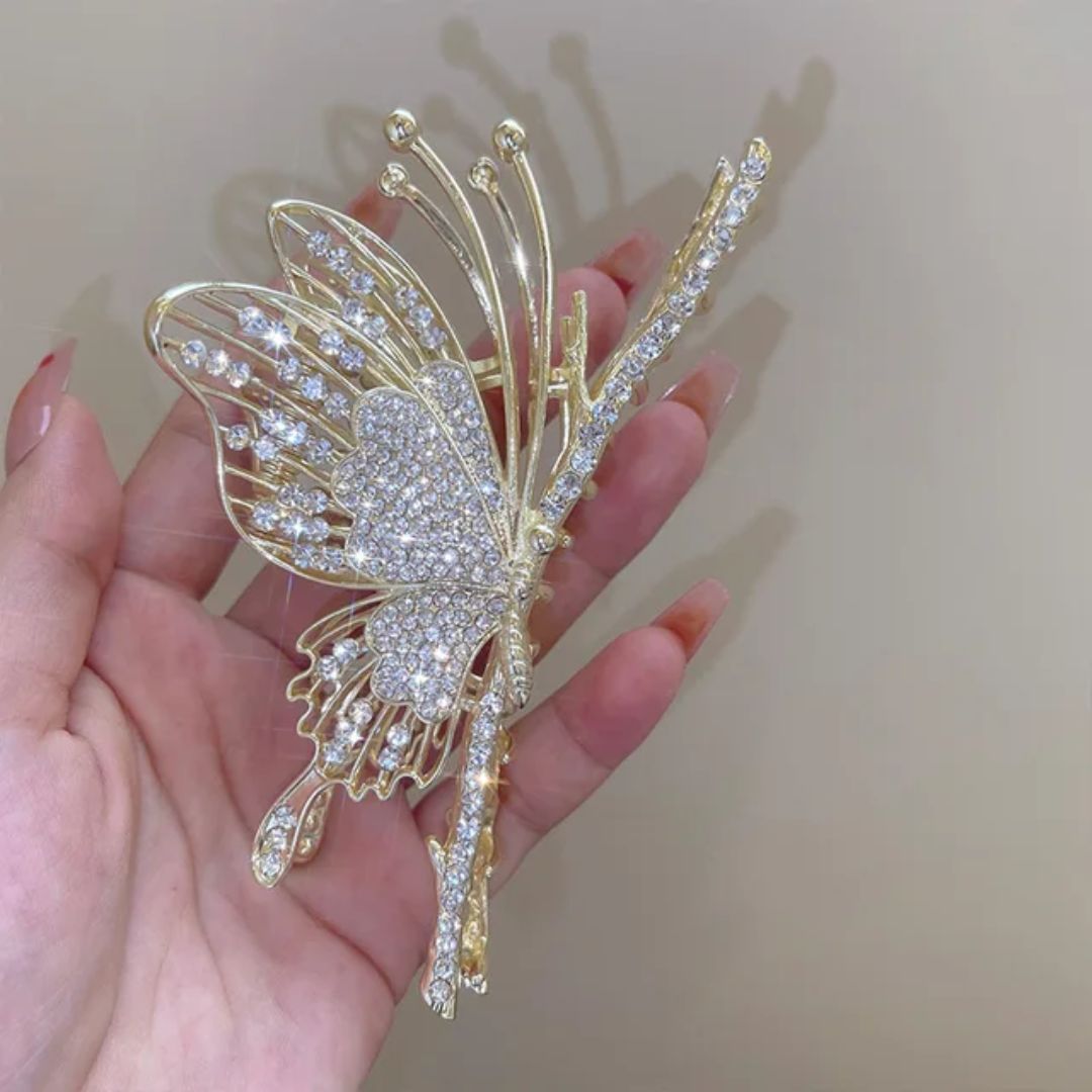 Rhinestone Butterfly Hair claw