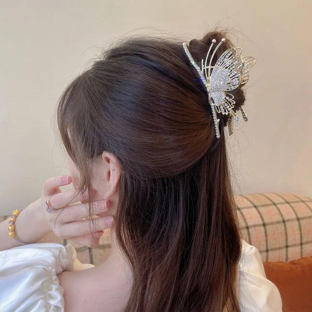 Rhinestone Butterfly Hair claw