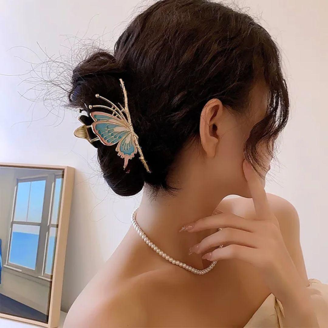 Rhinestone Butterfly Hair claw