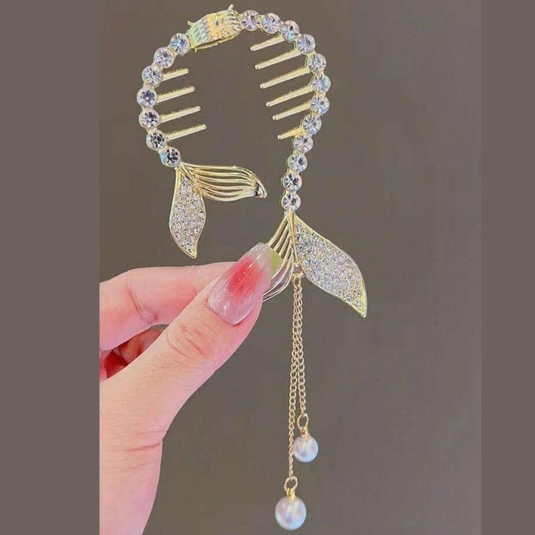 Rhinestone Fish Hair clip