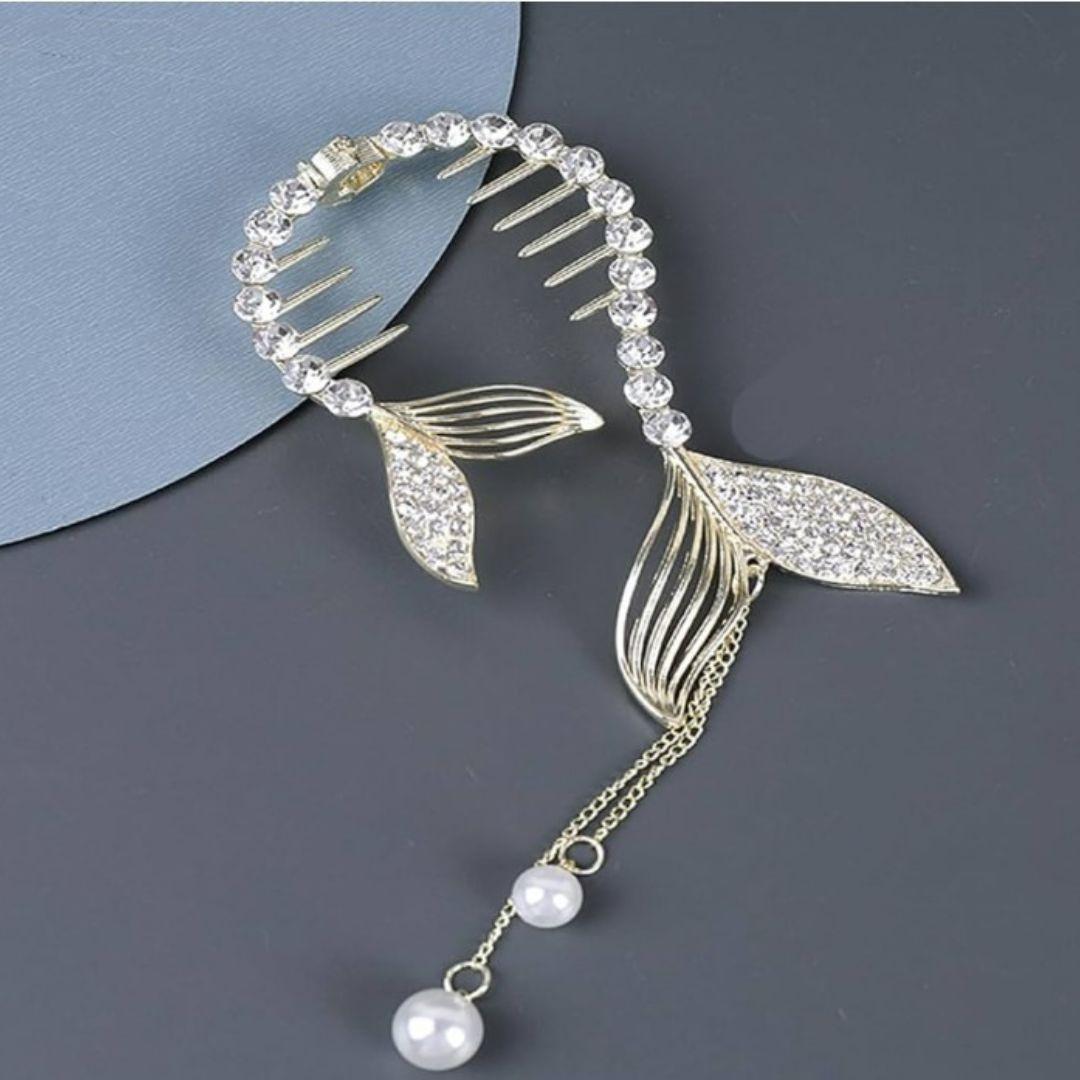 Rhinestone Fish Hair clip