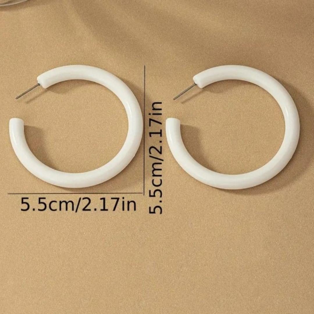 Bliss White Hoop Earrings