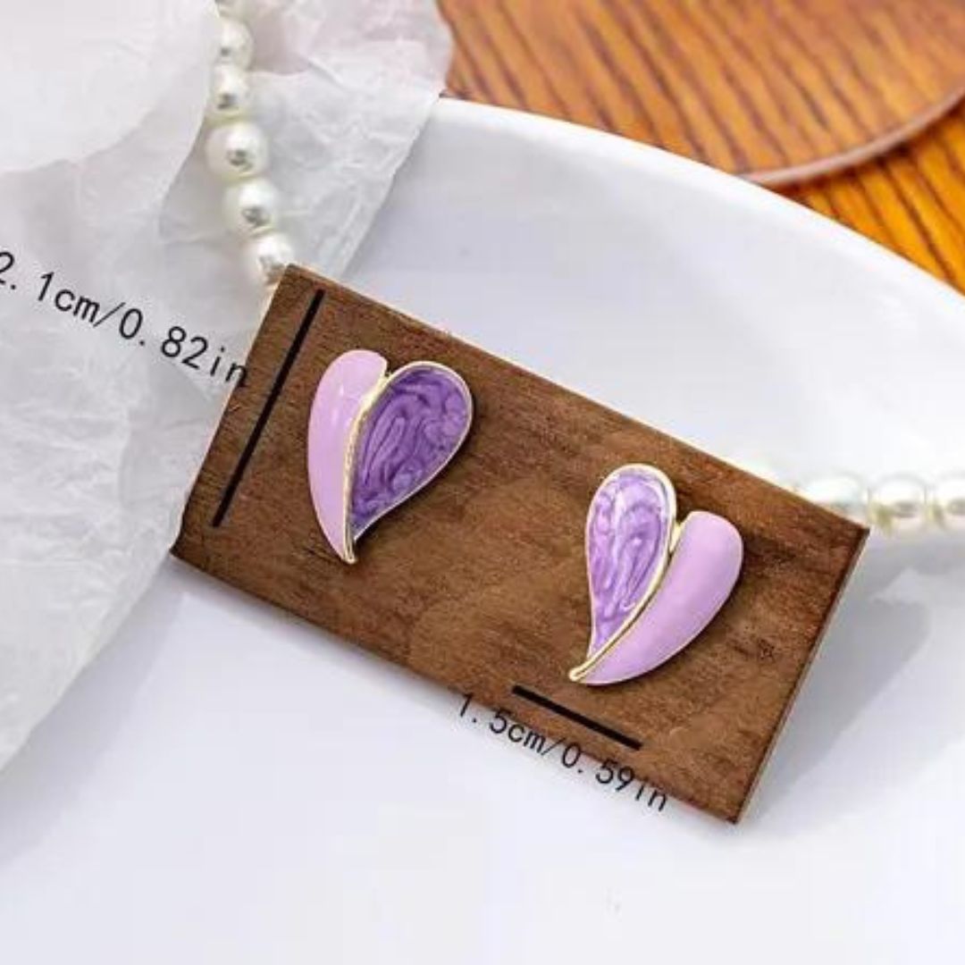 Coloured Heart  Earrings